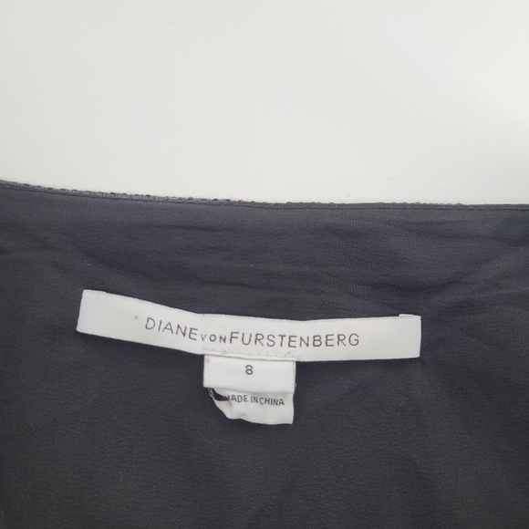 Diane Von Furstenberg Elley Mini Skirt Black Berry Size 8 - Picture 6 of 7